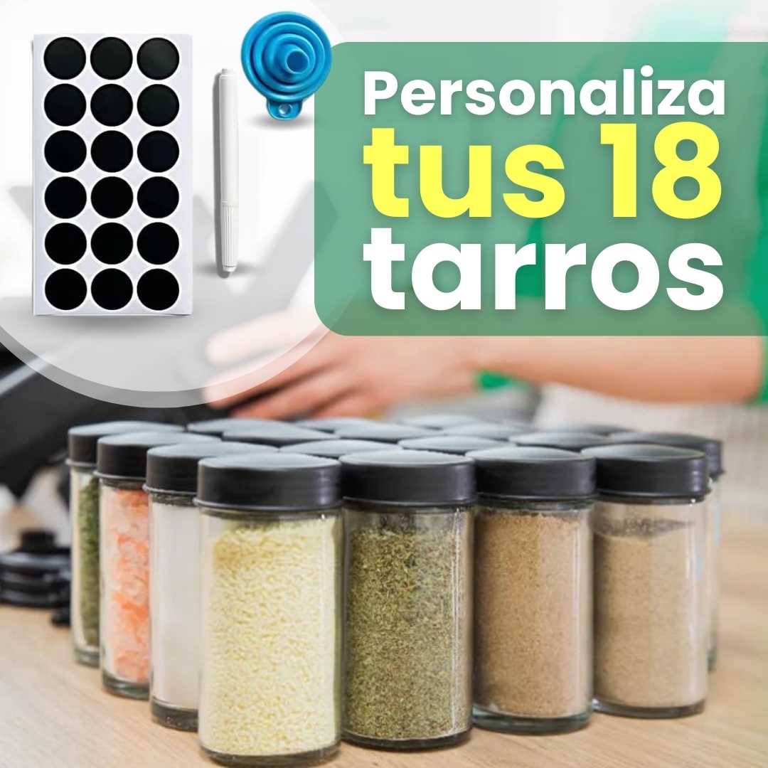ORGANIZADOR GIRATORIO DE ESPECIAS CON 18 TARROS
