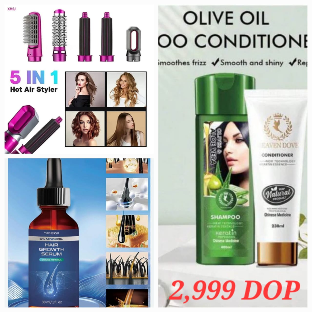 CEPILLO 5 EN 1 Shampoo y acondicionador y gotica para el crecimiento del pelo
